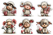 Whimsical Easter Sheep Clipart, an Illustration by Dream Creation (Thumbnail 6 of 6)