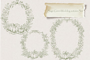 Autumn Botanical Sage Green Set, a Seasonal Illustration by AlenaVlasko stock Market (Thumbnail 7 of 7)