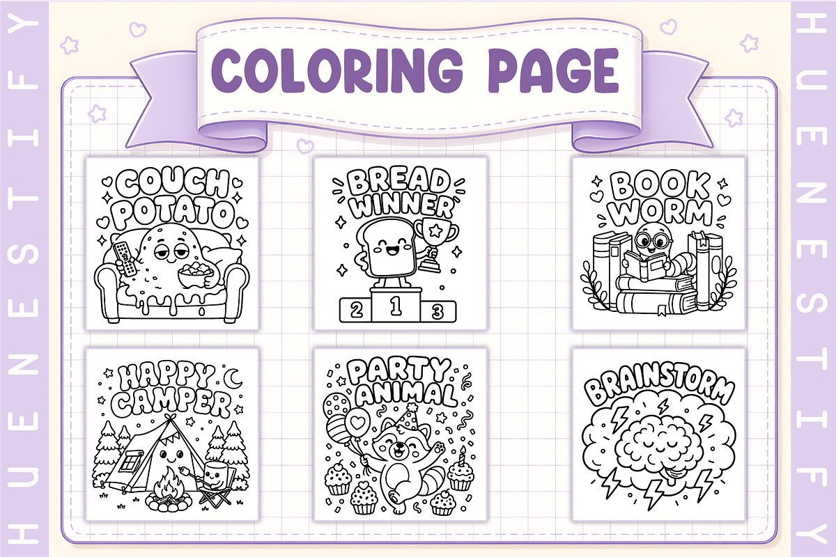 Literal Humor Coloring Book, a Decorative Illustration by HueNestify (Photo 2 of 4)