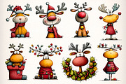 Whimsical Christmas Deer Clipart PNG, an Illustration by Dream Creation (Thumbnail 4 of 8)