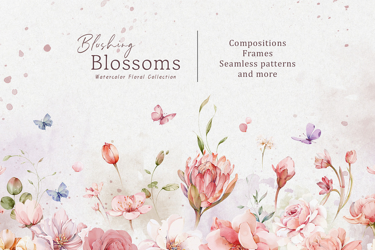Watercolor Blush Flowers, a Decorative Illustration by Damian Roh (Photo 3 of 15)