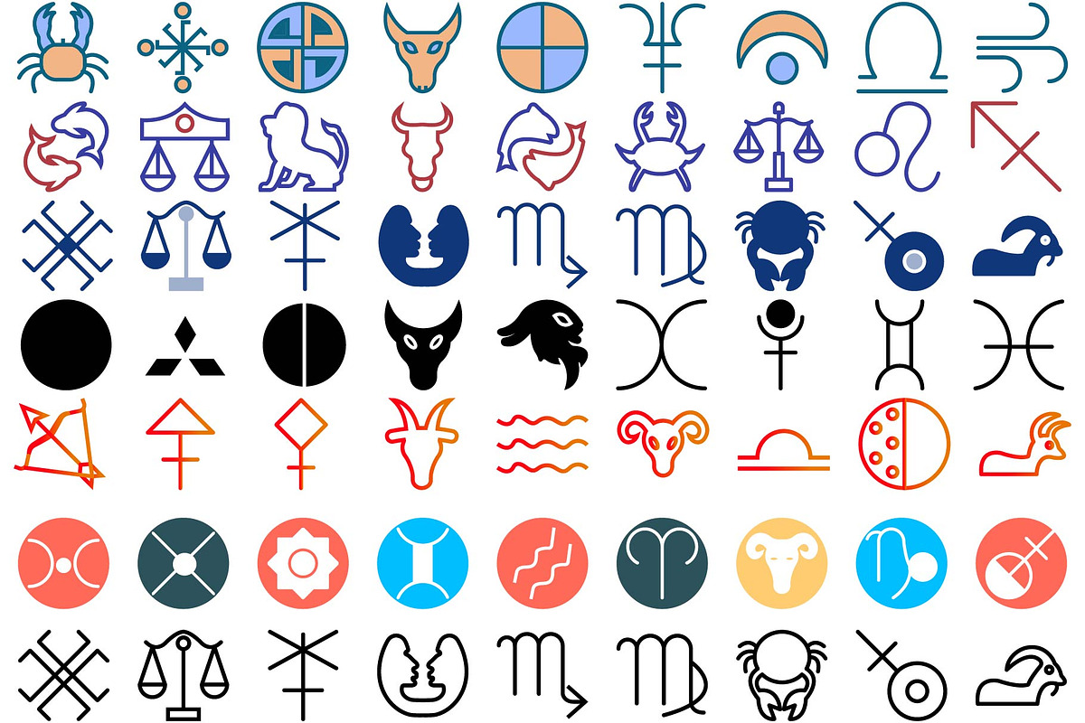 Mystical Symbols Astrology Icons set, an Icon by Vector Portal (Photo 2 of 9)