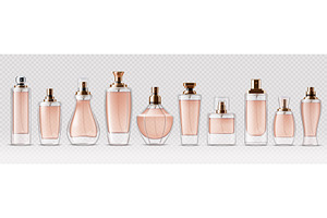 Fragrance glass bottle mockups, a Healthcare Illustration by Vector Tradition