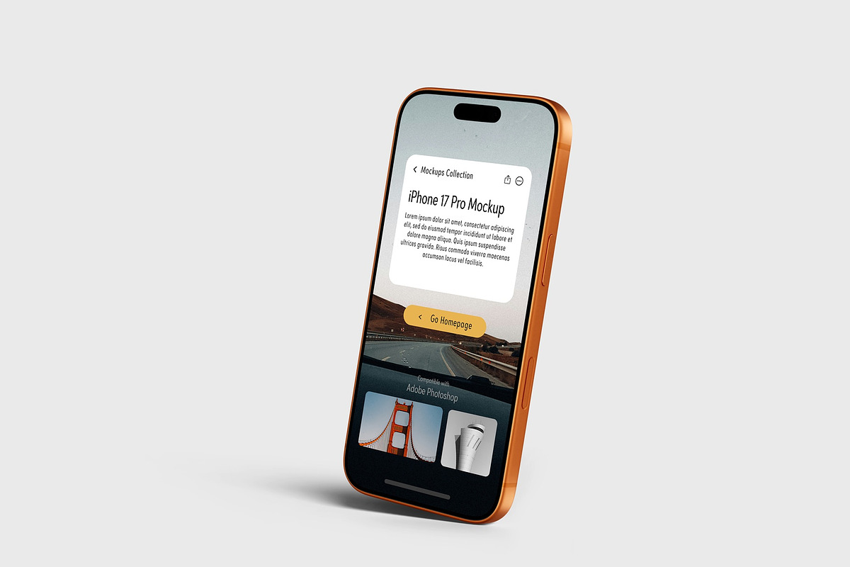 iPhone 17 Pro Mockups, an iPhone Mockup by Tahtagraphic (Photo 5 of 14)