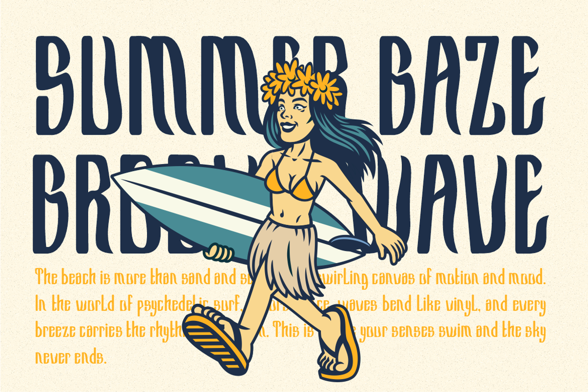 Funkies Surfer Modern Psychedelic, a Font by PutraCetol Studio (Photo 2 of 5)