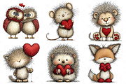 Watercolor Animals Valentine Clipart, an Illustration by Craft Nest (Thumbnail 4 of 9)