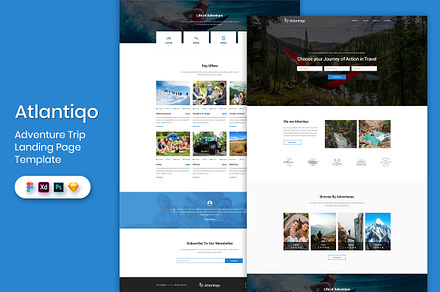 Adventure Trip Landing Page Template, a Landing Page Template by 3djagan