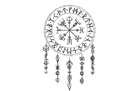 Scandinavian viking grunge pattern