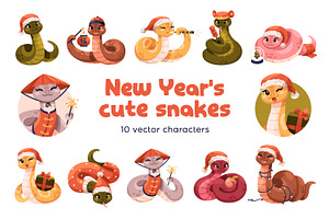 Cute snakes, Chinese New Year mascot, an Animal Illustration by Good Studio
