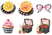 Black and Pink Gingham Summer Clipar, an Illustration by DreamArtGraphic (Thumbnail 3 of 4)