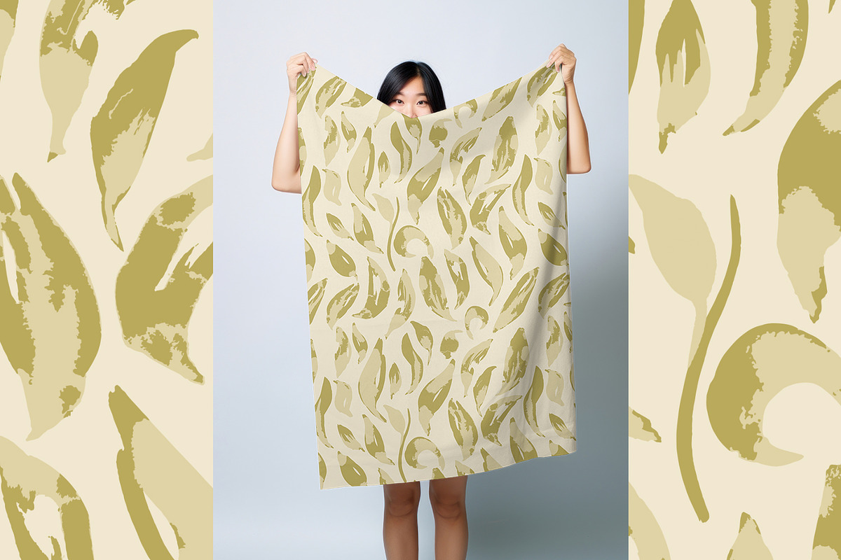 Summer Green Painted Leaves, a Pattern Graphic by MalyskaStudio (Photo 10 of 13)