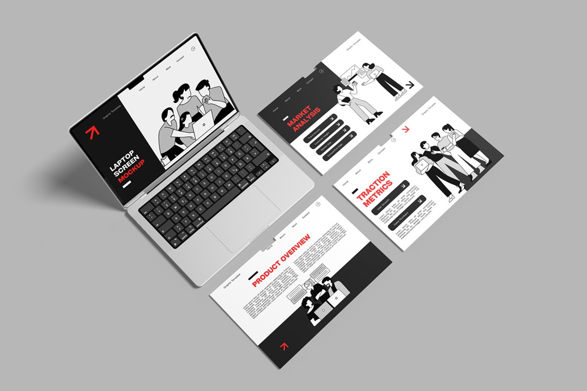 Laptop Multi Screen Website Mockup, a Mac Mockup by Graphic Deal (Photo 6 of 6)