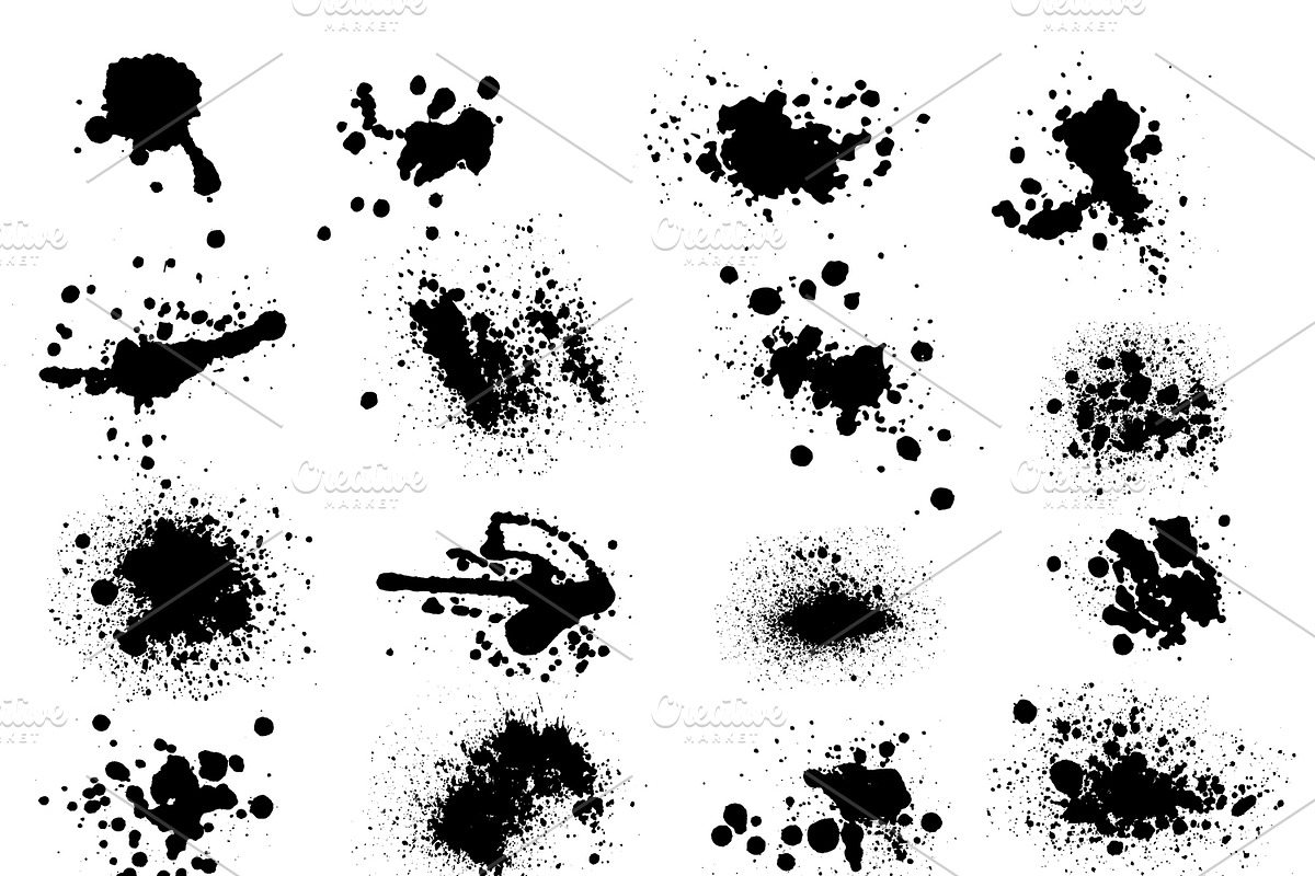 Big vector set of painted blots, a Texture Graphic by Valentain_Jevee (Photo 21 of 31)