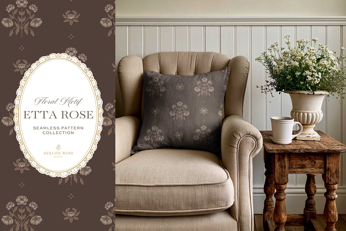Vintage Brown Floral Print Patterns, a Pattern Graphic by Eclectic Anthology (Photo 9 of 14)