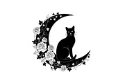 Cat on Crescent Moon Bundle, an Illustration by jahid234 (Thumbnail 11 of 31)