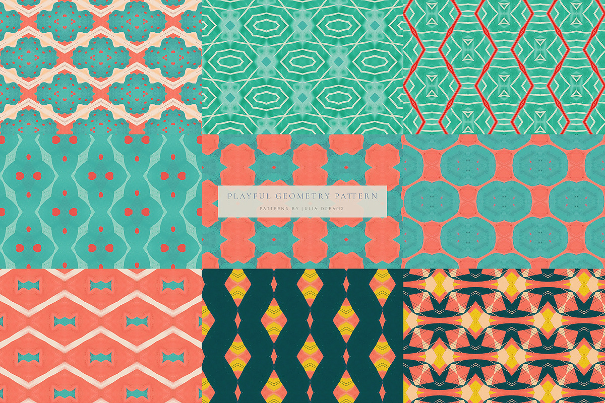 Playful Geometry Seamless Patterns, a Pattern Graphic by Julia Dreams (Photo 10 of 16)