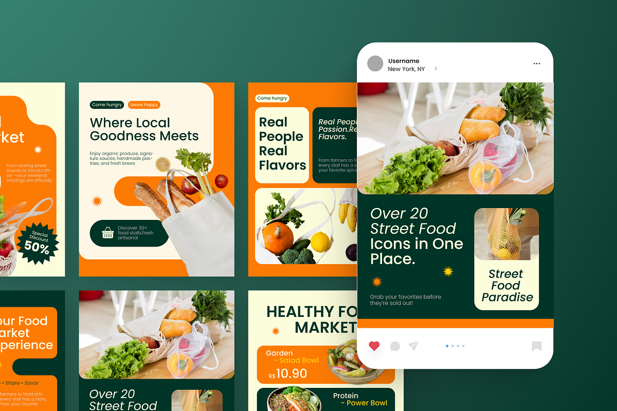 Food Market Instagram Post, a Social Media Template by Annora Studio (Photo 5 of 6)