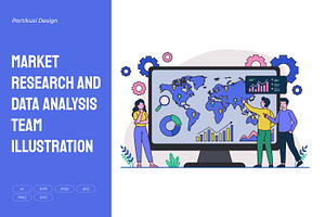Market Research and Data Analysis, a Person Illustration by Partikusi Design