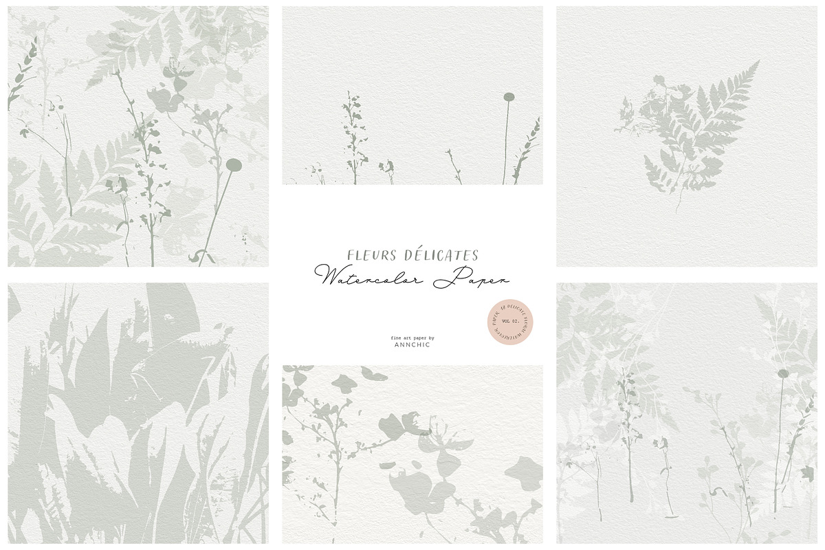 BUNDLE Floral watercolor paper, a Texture Illustration by Anna Sokol (Photo 12 of 71)