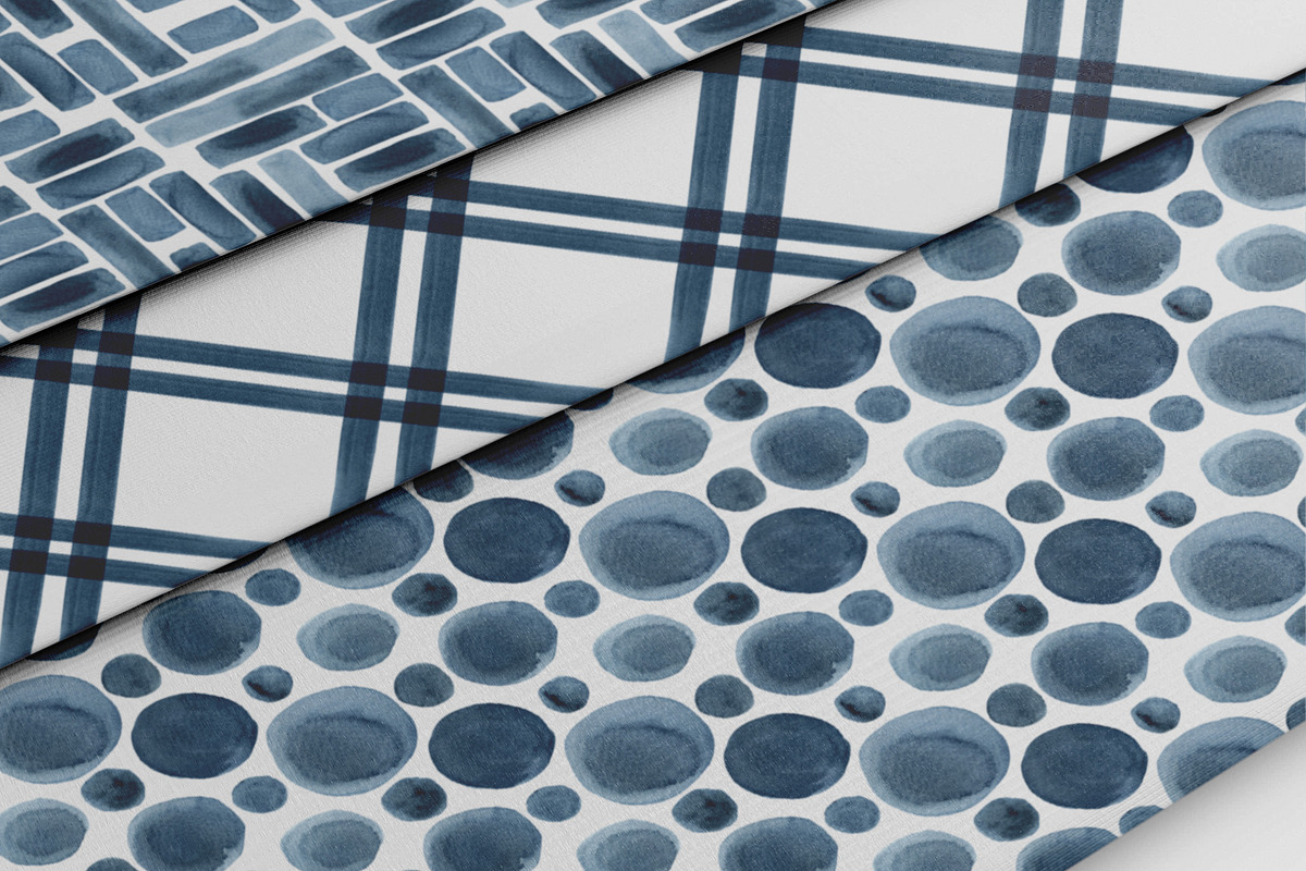 Indigo Watercolor Seamless Patterns, a Texture Illustration by YarovaArt (Photo 15 of 18)
