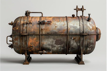 Old rusty industrial boiler tank, an Industrial Photo by Ylivdesign