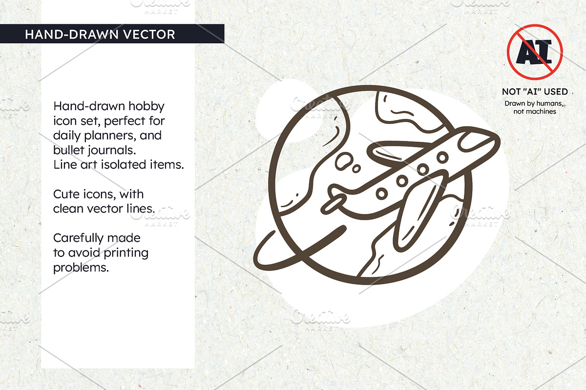 Hand-Drawn Hobbies Icons, an Outline Icon by insemar (Photo 2 of 4)