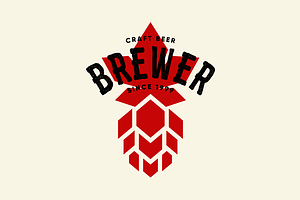 Craft beer brewery vector logo