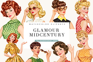 Retro Glamour Midcentury Women, a Person Illustration by BusyDaydesign