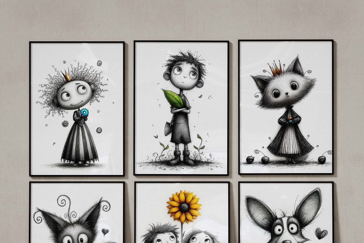 Minimal Whimsical Valentine Day Art, an Illustration by one-touch (Photo 5 of 10)