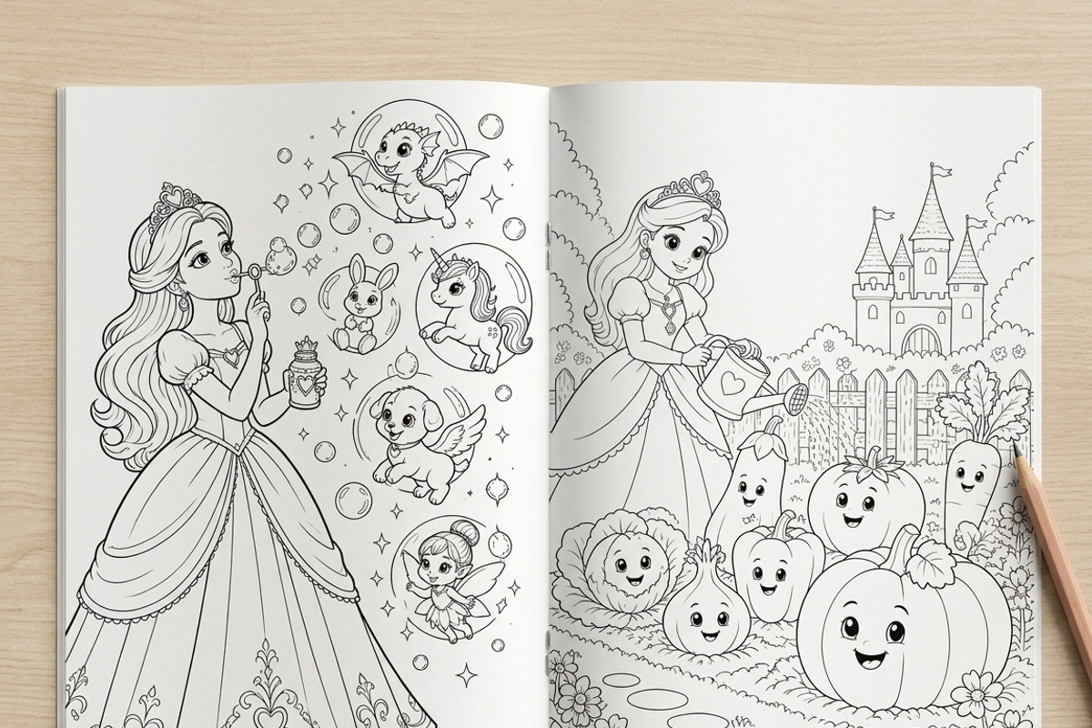 Magical Princess Coloring Book Vol25, a Person Illustration by ikarifq shop (Photo 6 of 7)