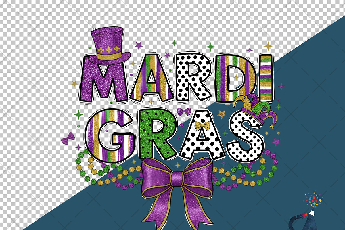 Glitter Mardi Gras Png Coquette Bow, an Illustration by Creative Art (Photo 6 of 6)