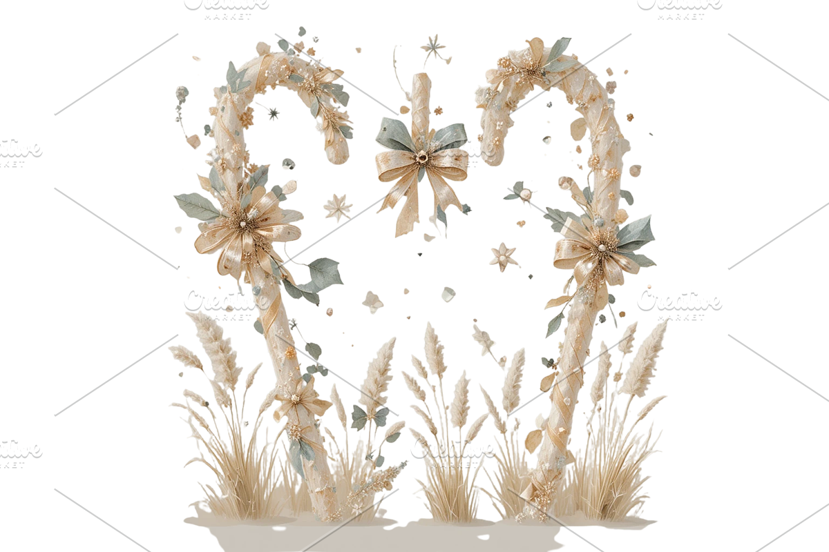watercolor Christmas candy cane, a Seasonal Illustration by Creative design (Photo 7 of 7)