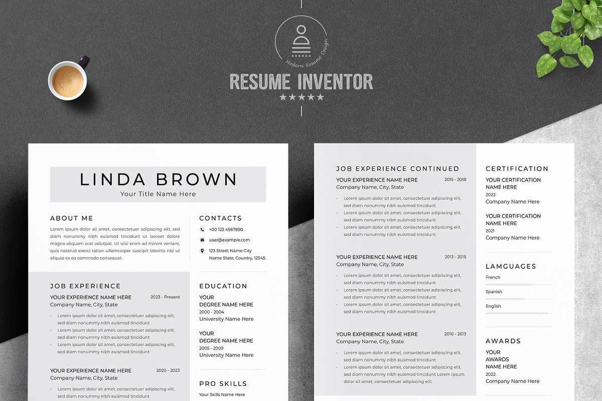 Minimalist Resume Design Bundle, a Resume Template by ResumeInventor (Photo 2 of 6)