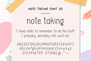 Note Taking Font Bundle 8 Fonts