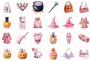 Watercolor Girly Halloween Clipart, an Illustration by DreamPrint404 (Thumbnail 2 of 5)