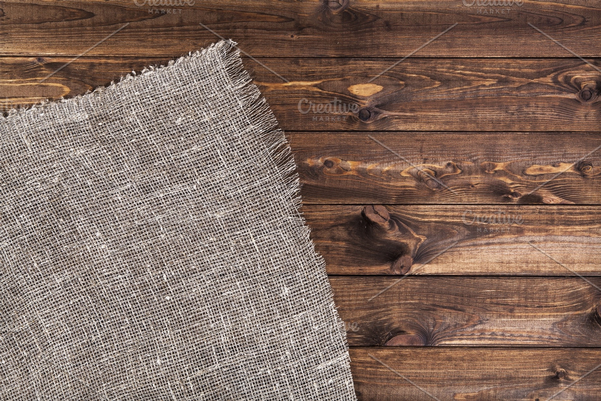 Rustic burlap on a wooden table, a Texture Graphic by Max Lashcheuski (Photo 12 of 12)