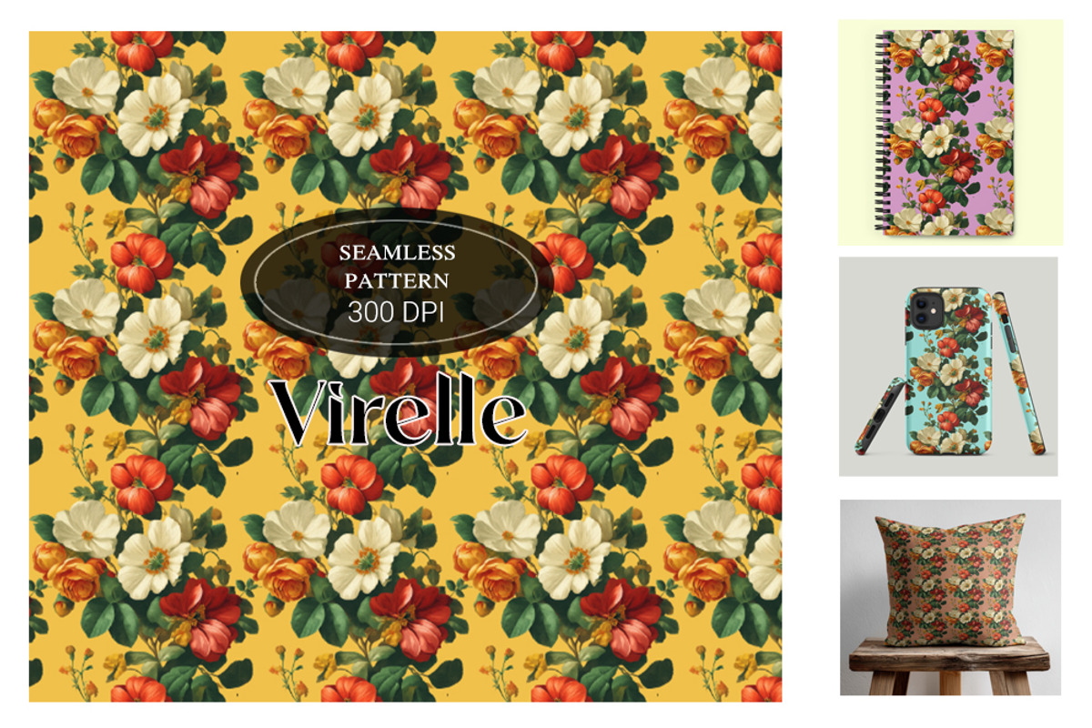Virelle - Botanical Floral Pattern, an Illustration by Brush Berry Studios (Photo 1 of 9)