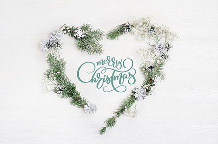 Christmas heart wreath winter, a Holiday Photo by Happy Letters