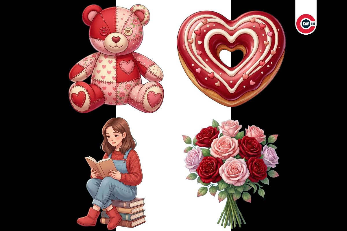 Cozy Valentine Romantic Clipart, an Object Illustration by C-Kav (Photo 12 of 14)