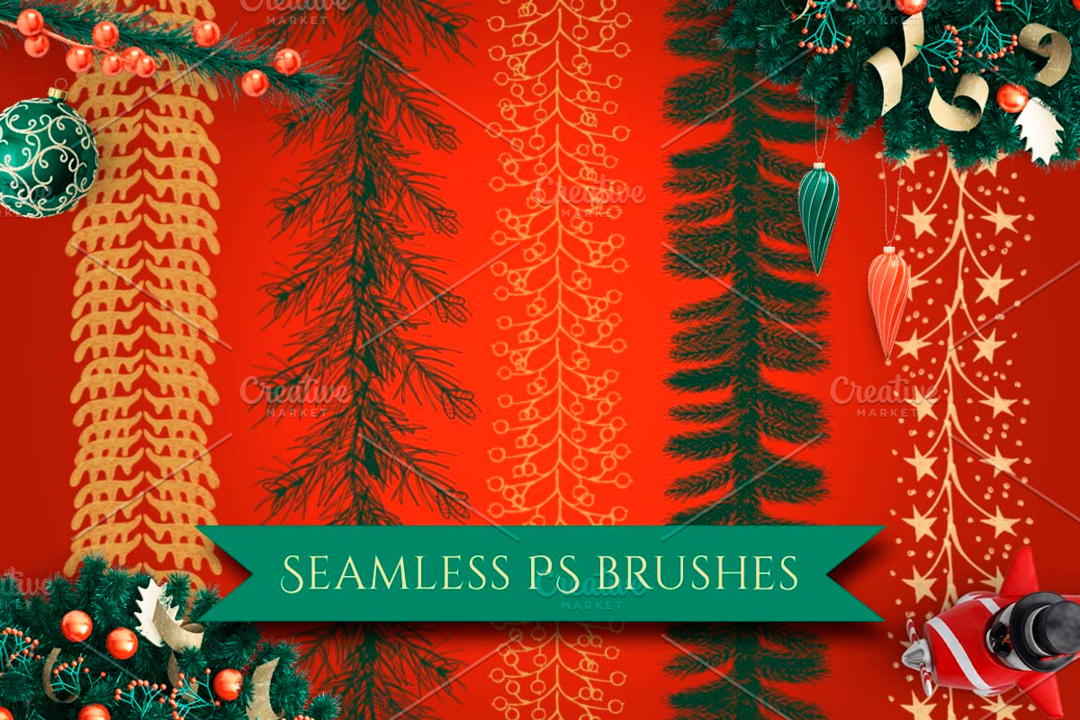 Christmas Garlands PS Brushes preview 4
