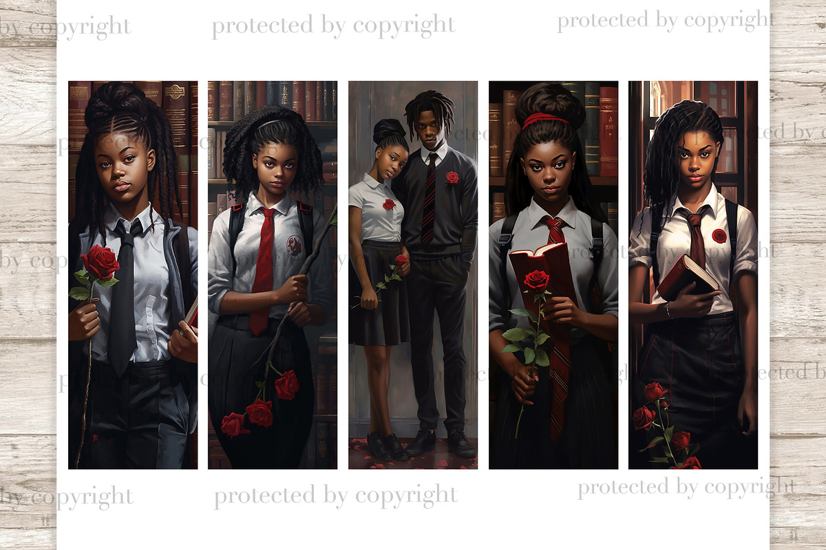 Dark Academy Bookmarks | Ephemera, a Person Illustration by GlamArtZhanna (Photo 3 of 3)