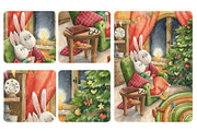 Christmas with mommy watercolor, a Seasonal Illustration by Lososenok (Thumbnail 3 of 4)