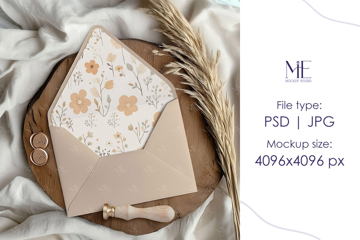 Envelope Liner Mockup 5x7 Card, a Mockup by Mie Mockup Studio (Photo 2 of 7)