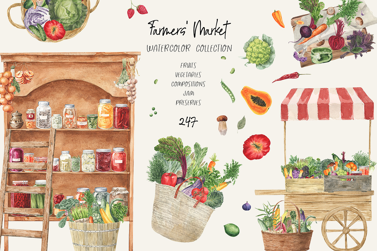Farmers' Market Watercolor, a Food Illustration by LiChu Art (Photo 1 of 12)