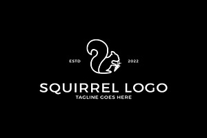 Line Art Squirrel Logo