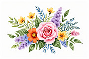 Vibrant Floral Watercolor Bouquet, an Illustration by hafijul (Thumbnail 8 of 13)