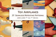 Toy Airplane Retro Art Style Pattern, a Pattern Graphic by karenfoleyphoto (Thumbnail 1 of 9)