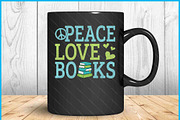 Books Peace Love Bookworm Book Lover, a Graphic by Creativeusart (Thumbnail 3 of 4)