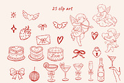 Whimsical bachelorette valentine day, a Decorative Illustration by Bielousova Art (Thumbnail 2 of 8)
