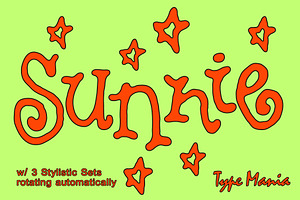 Sunnie TM – Y2K Script, a Handwritten Font by Type Mania